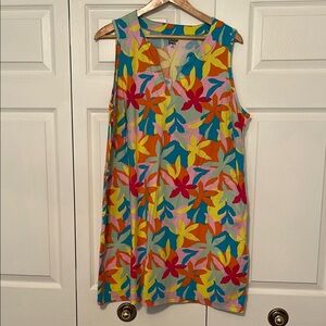 Lands End Vibrant Multicolor Floral coverup 1X